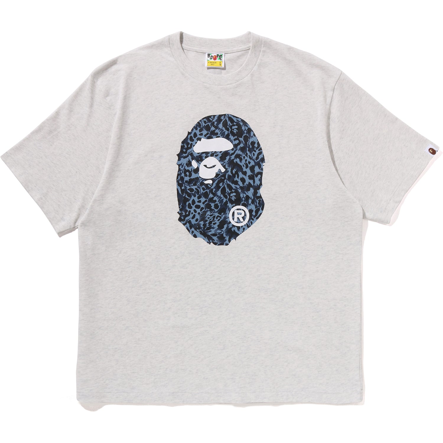 BAPE WILD LEOPARD PATTERN APE HEAD RELAXED FIT TEE MENS