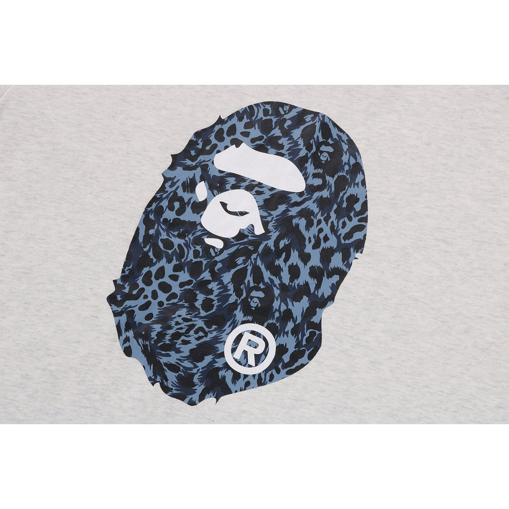 BAPE WILD LEOPARD PATTERN APE HEAD RELAXED FIT TEE MENS