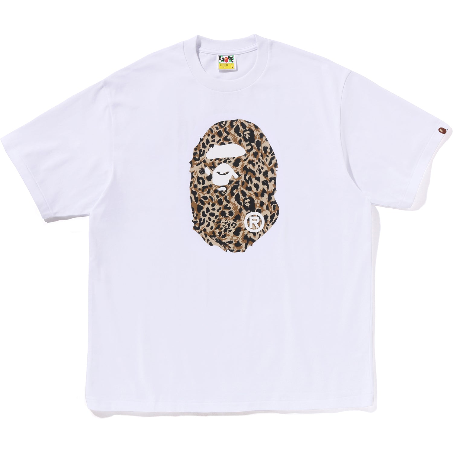 BAPE WILD LEOPARD PATTERN APE HEAD RELAXED FIT TEE MENS