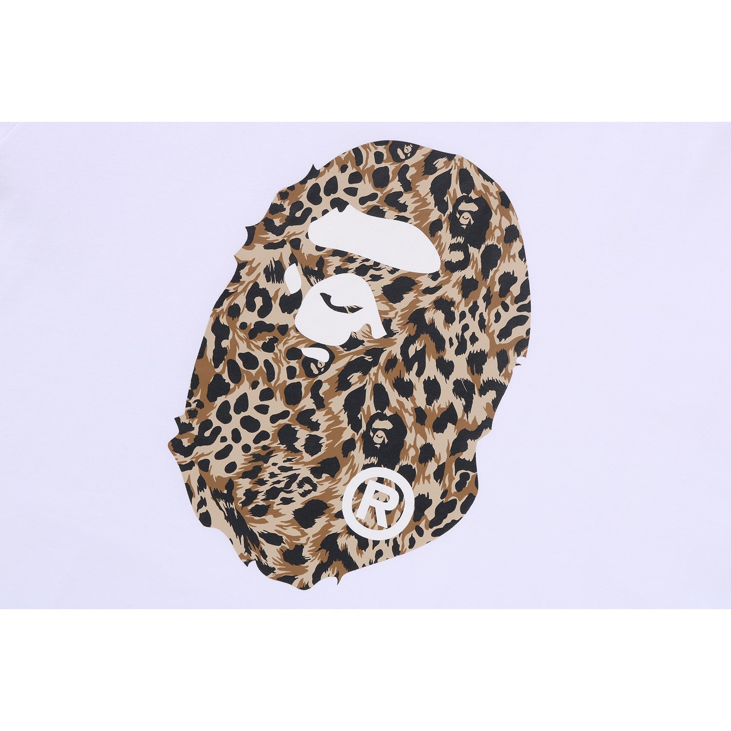 BAPE WILD LEOPARD PATTERN APE HEAD RELAXED FIT TEE MENS