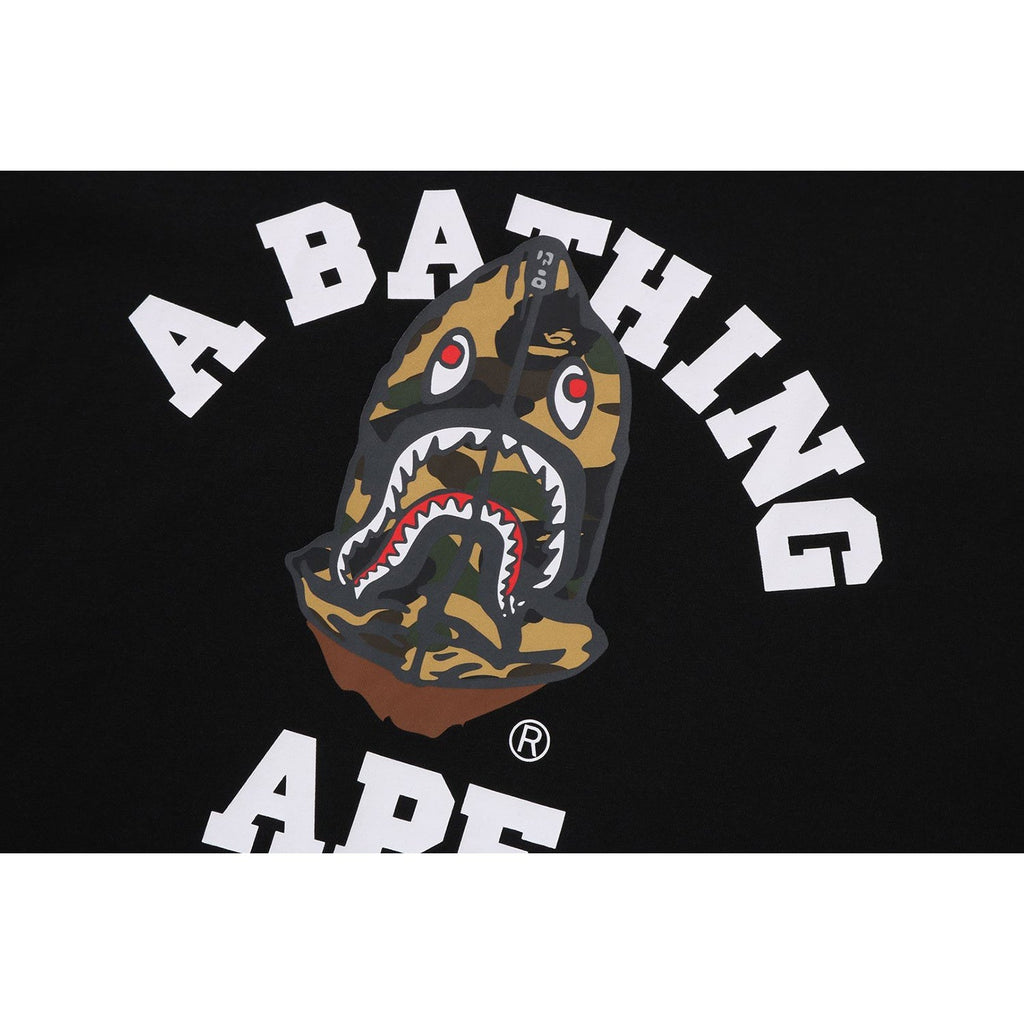 BAPE 1ST CAMO SHARK SEIJIN COLLEGE RELAXED FIT TEE MENS