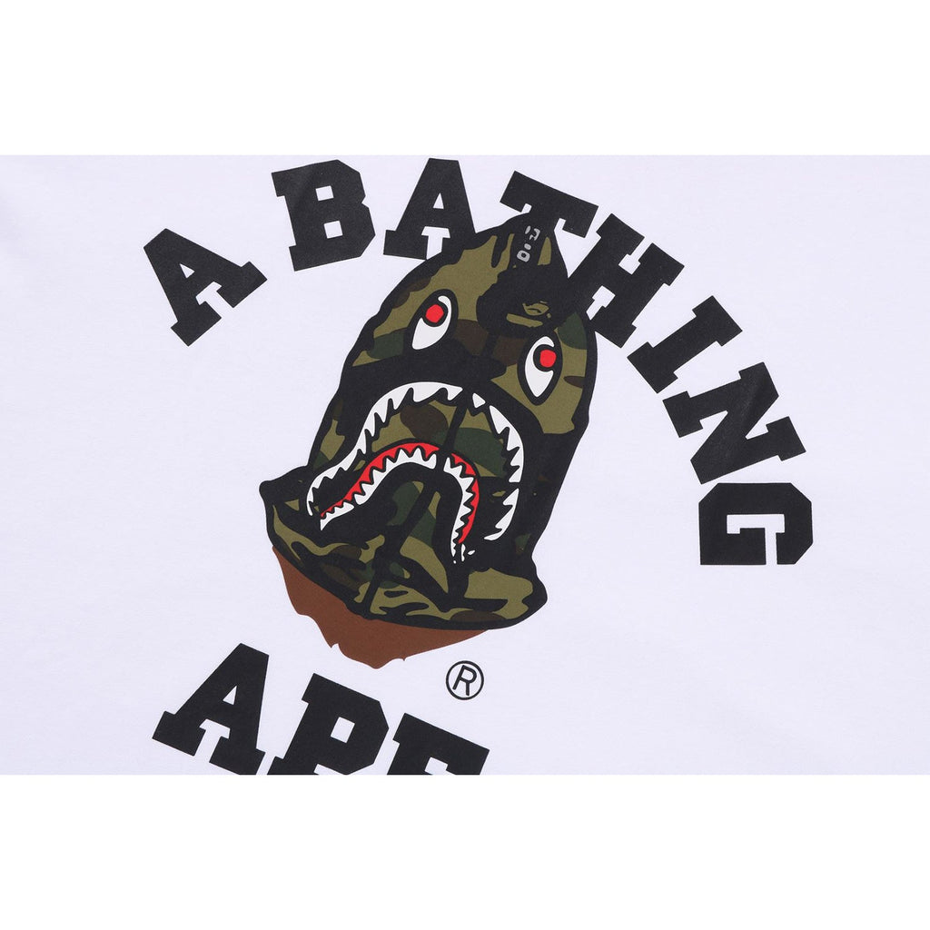 BAPE 1ST CAMO SHARK SEIJIN COLLEGE RELAXED FIT TEE MENS