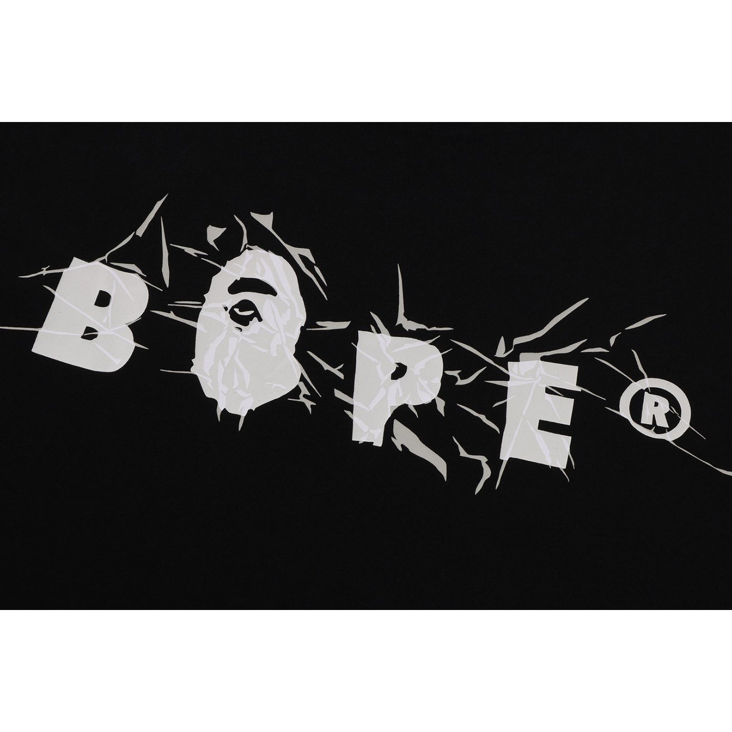 BAPE WRINKLE LOGO RELAXED FIT TEE MENS