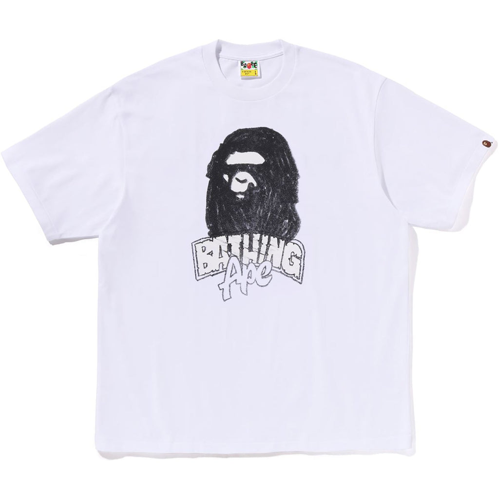 BAPE HAND DRAWN APE HEAD RELAXED FIT TEE MENS