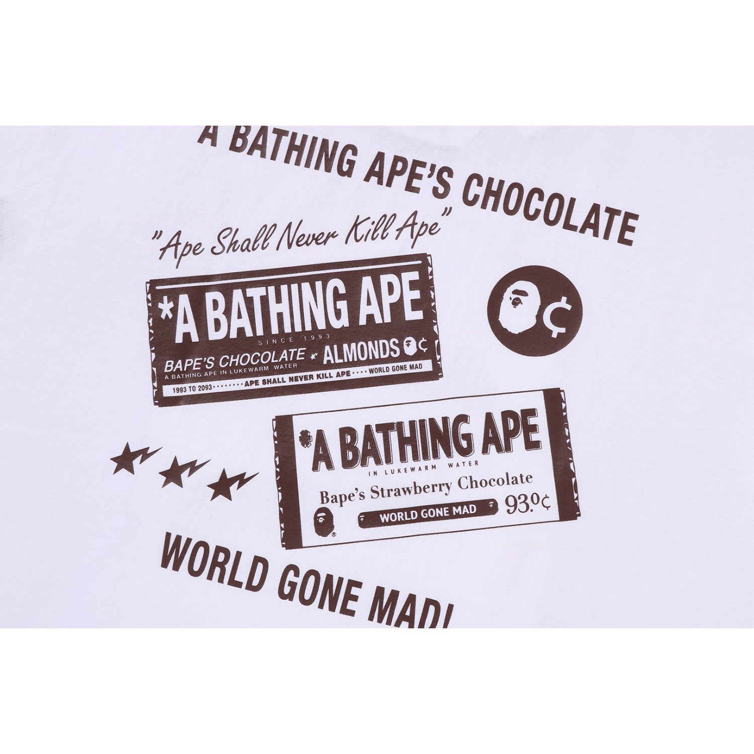 BAPE CHOCOLATE APE HEAD TEE MENS