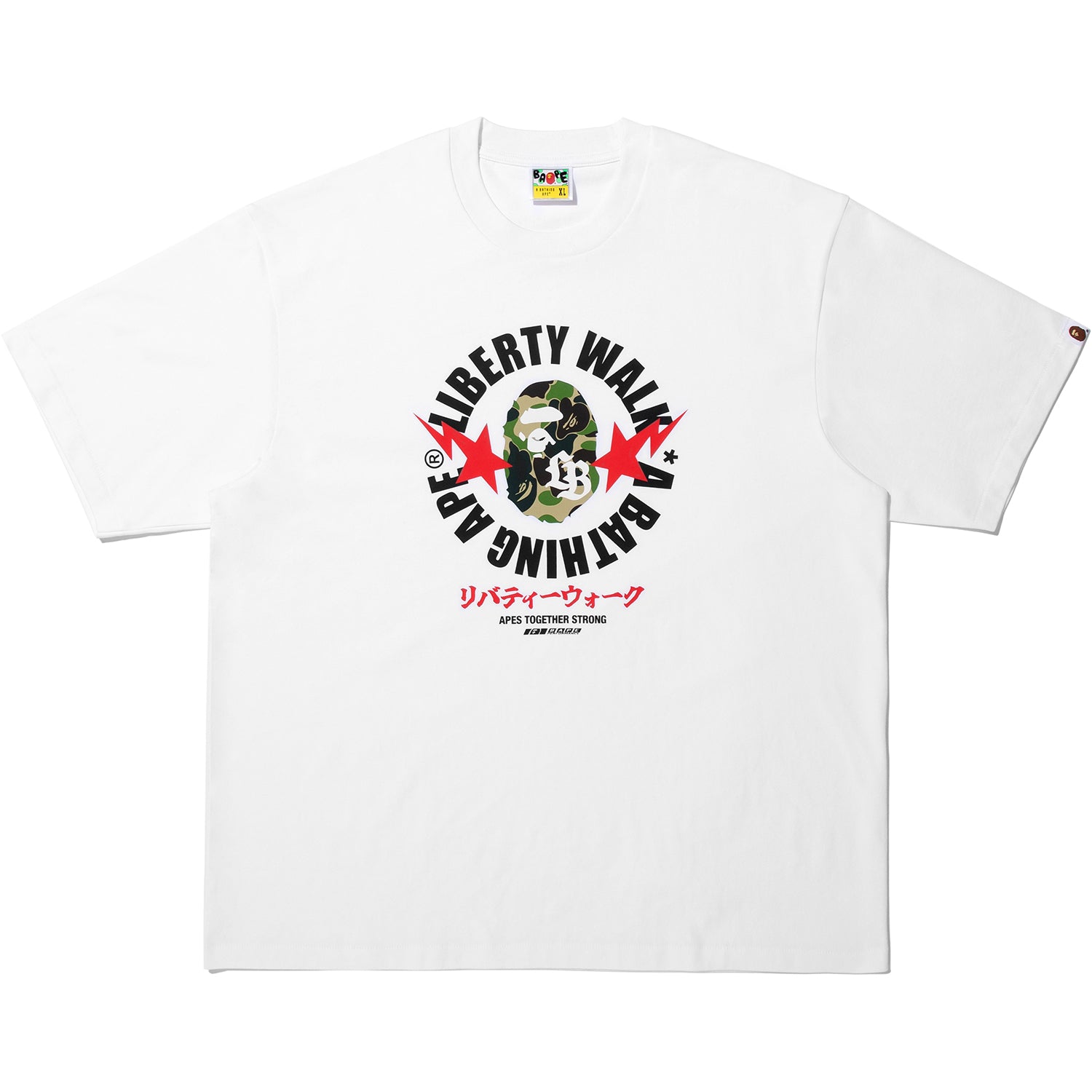 BAPE X LIBERTY WALK ABC CAMO APE HEAD RELAXED FIT TEE MENS