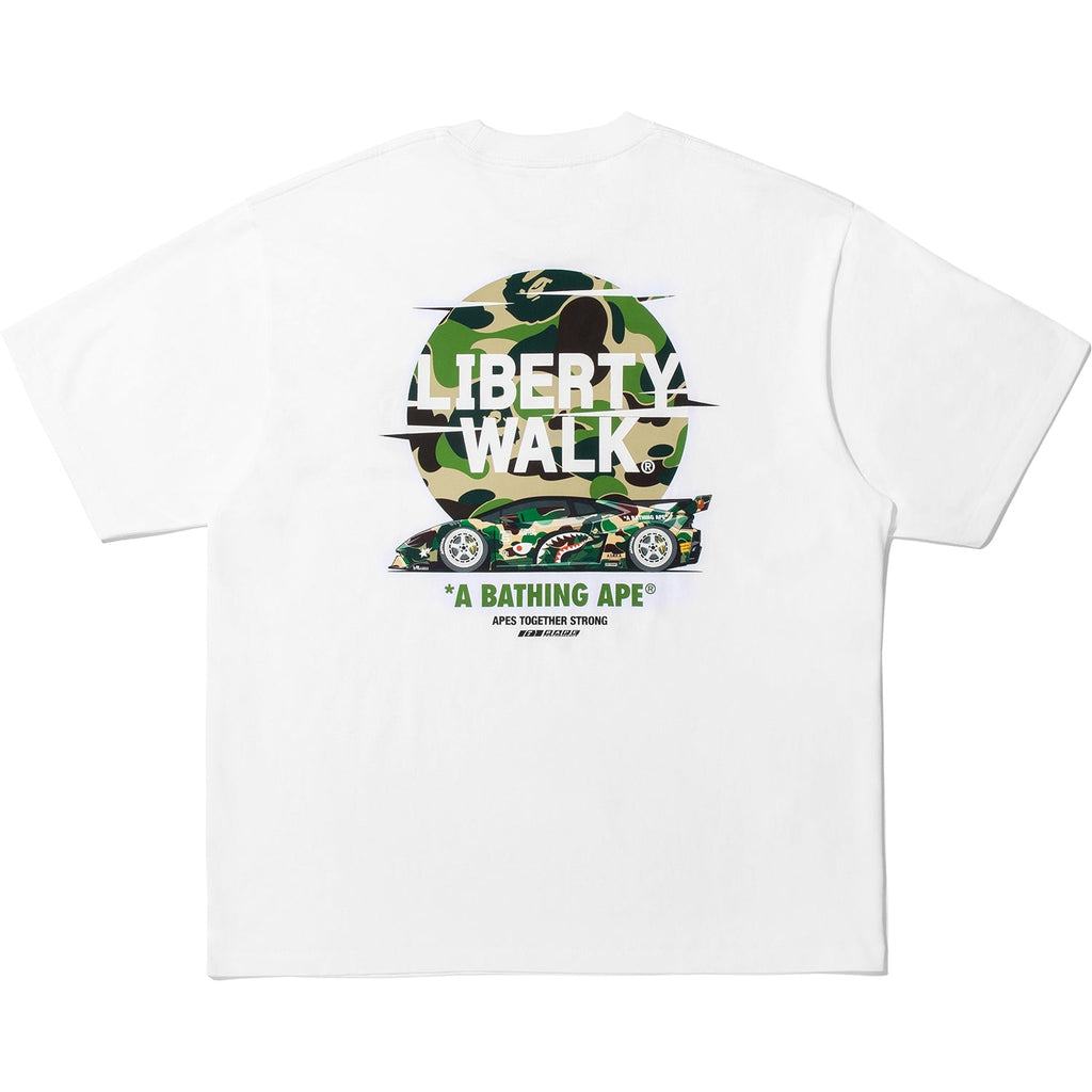 BAPE X LIBERTY WALK ABC CAMO LOGO RELAXED FIT TEE MENS
