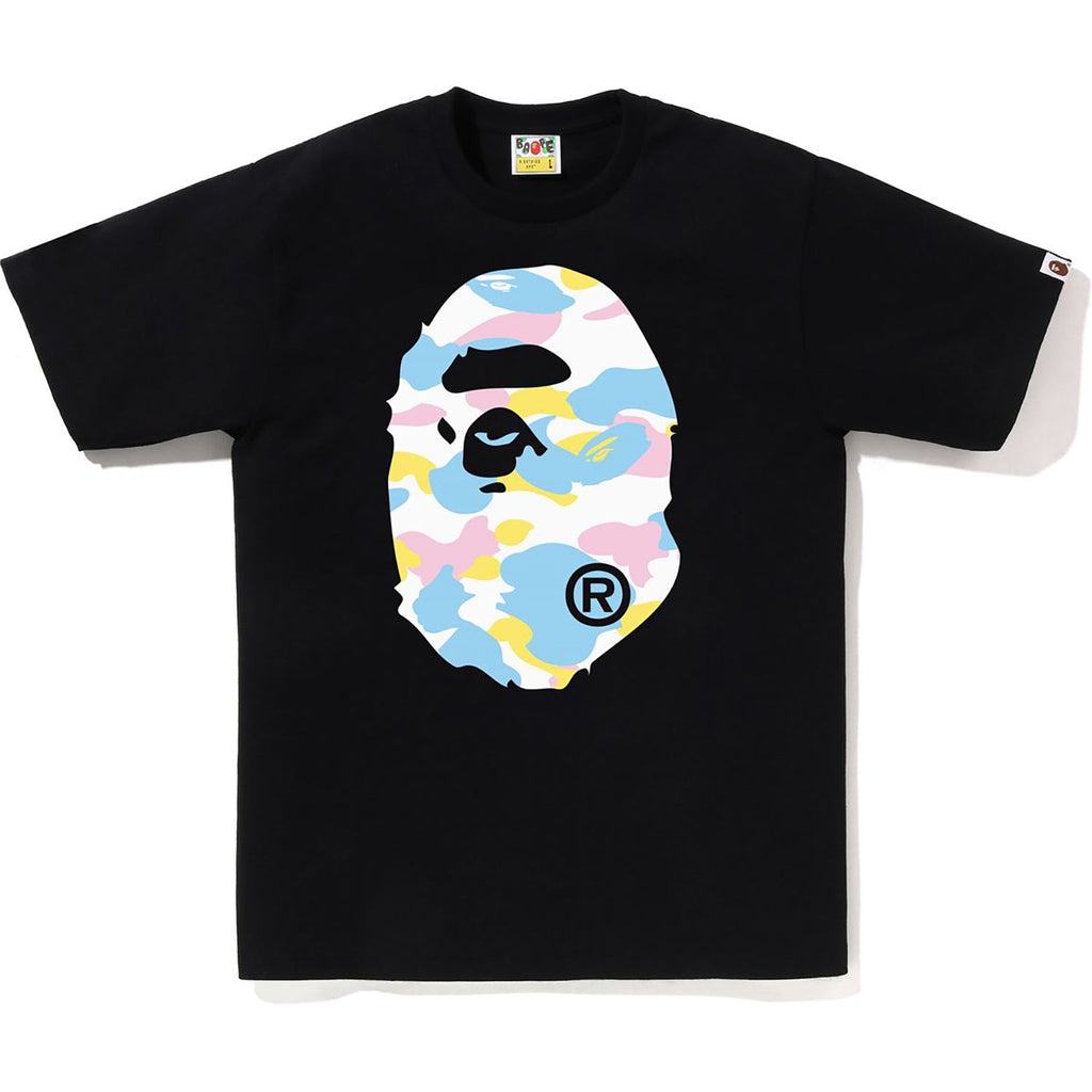 BAPE NEW MULTI CAMO BIG APE HEAD TEE MENS