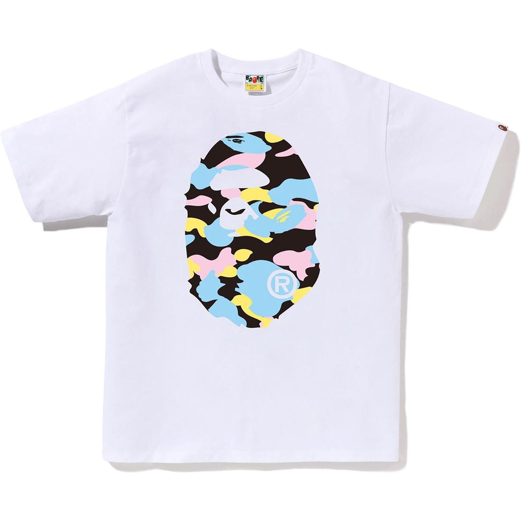 BAPE NEW MULTI CAMO BIG APE HEAD TEE MENS