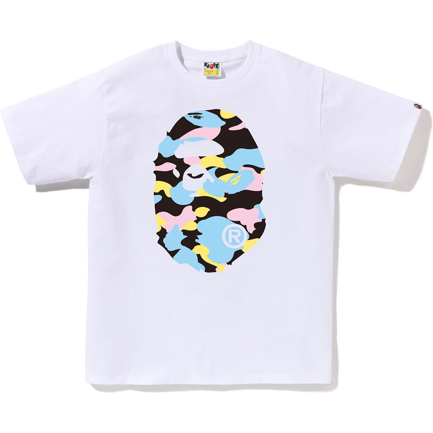 BAPE NEW MULTI CAMO BIG APE HEAD TEE MENS