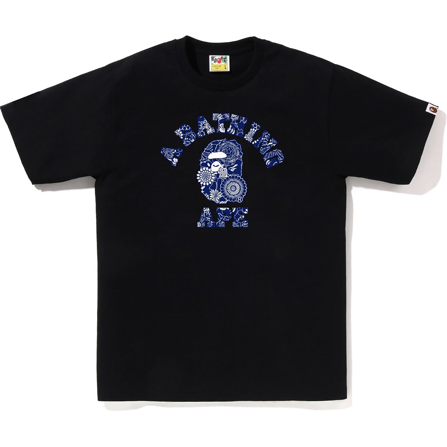BAPE JAPANESE INDIGO ART CAMO COLLEGE TEE MENS