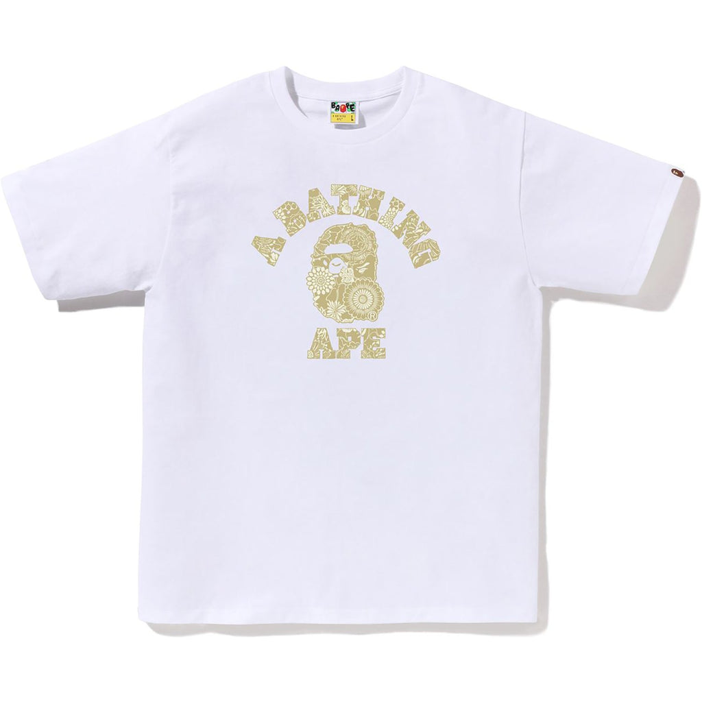 BAPE JAPANESE INDIGO ART CAMO COLLEGE TEE MENS