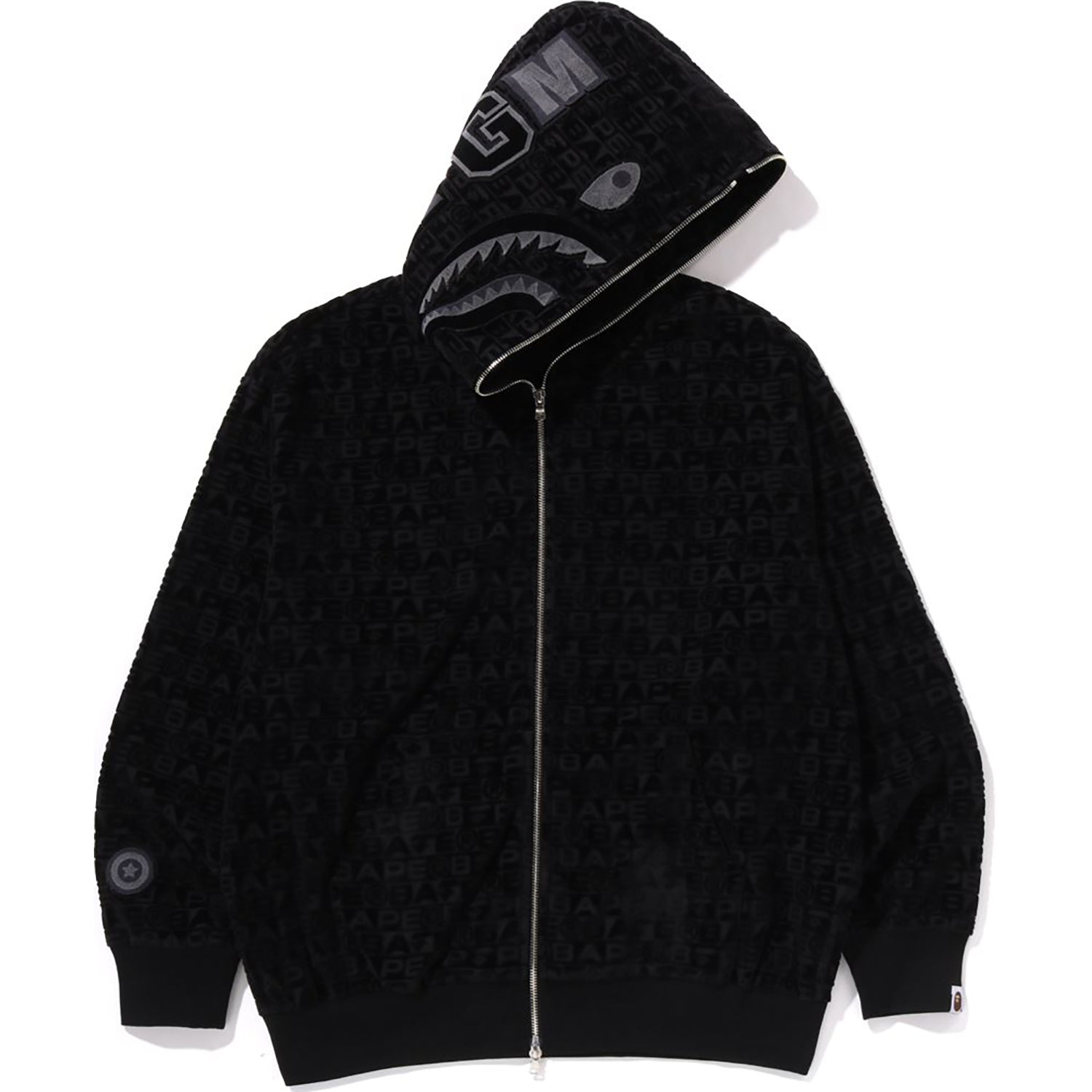 BAPE LUX SPORT PATTERN SHARK RELAXED FIT FULL ZIP HOODIE MENS