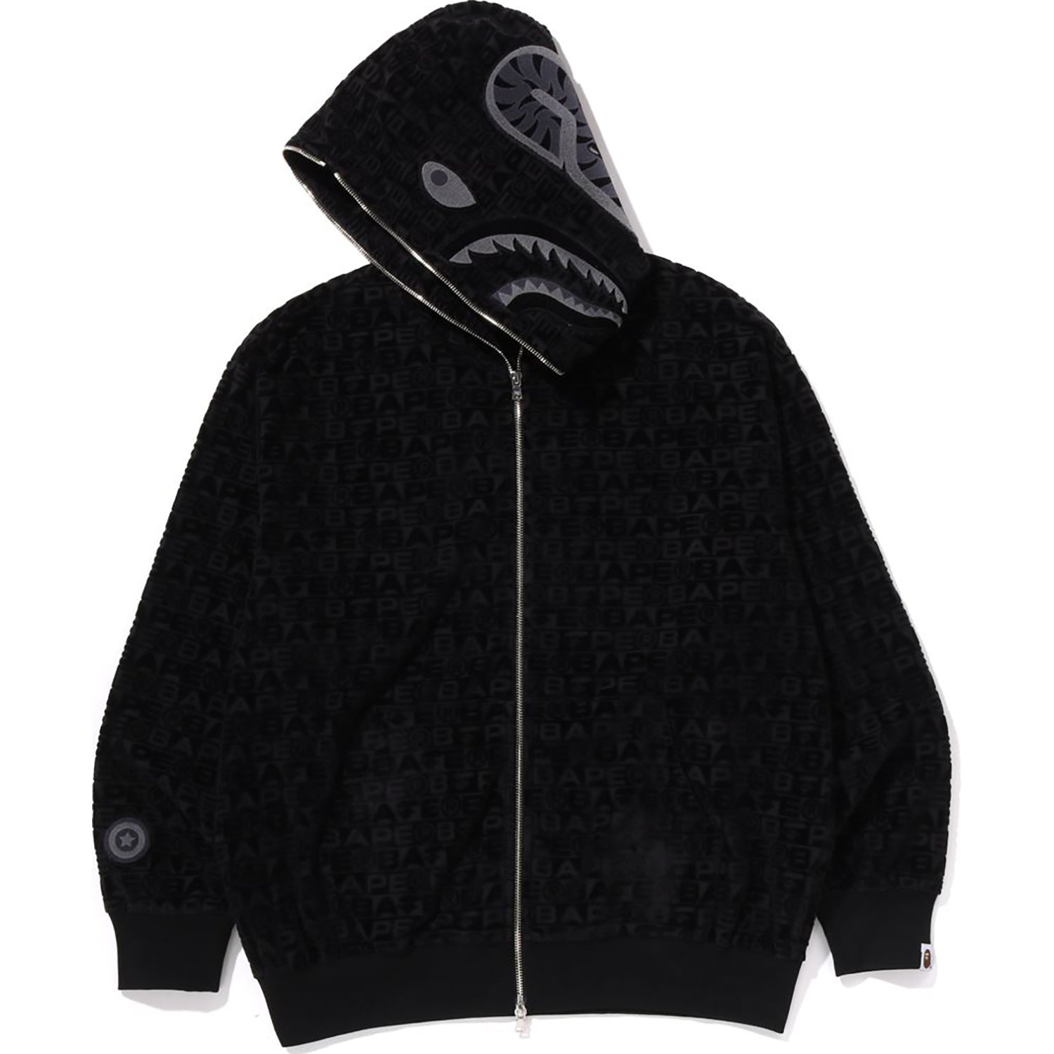 BAPE LUX SPORT PATTERN SHARK RELAXED FIT FULL ZIP HOODIE MENS