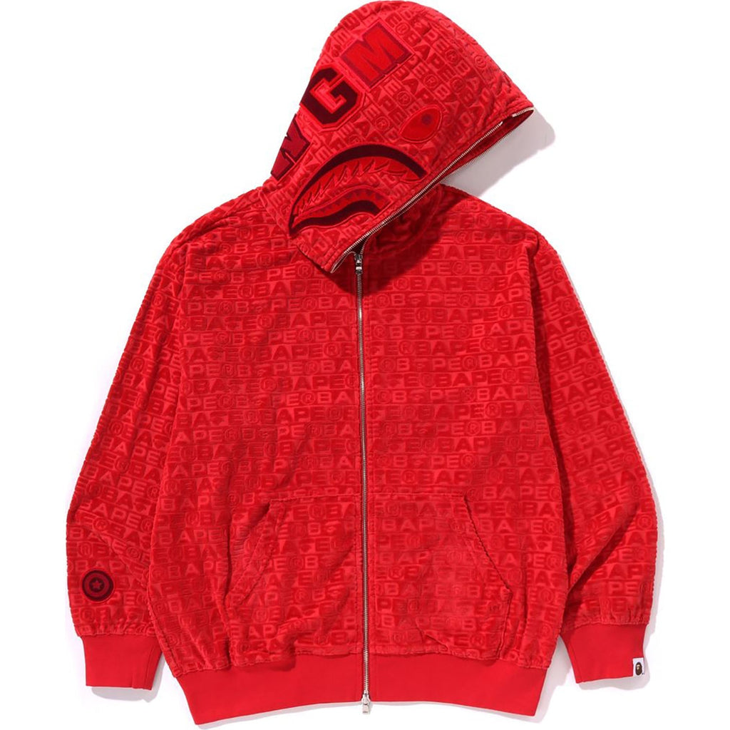 BAPE LUX SPORT PATTERN SHARK RELAXED FIT FULL ZIP HOODIE MENS