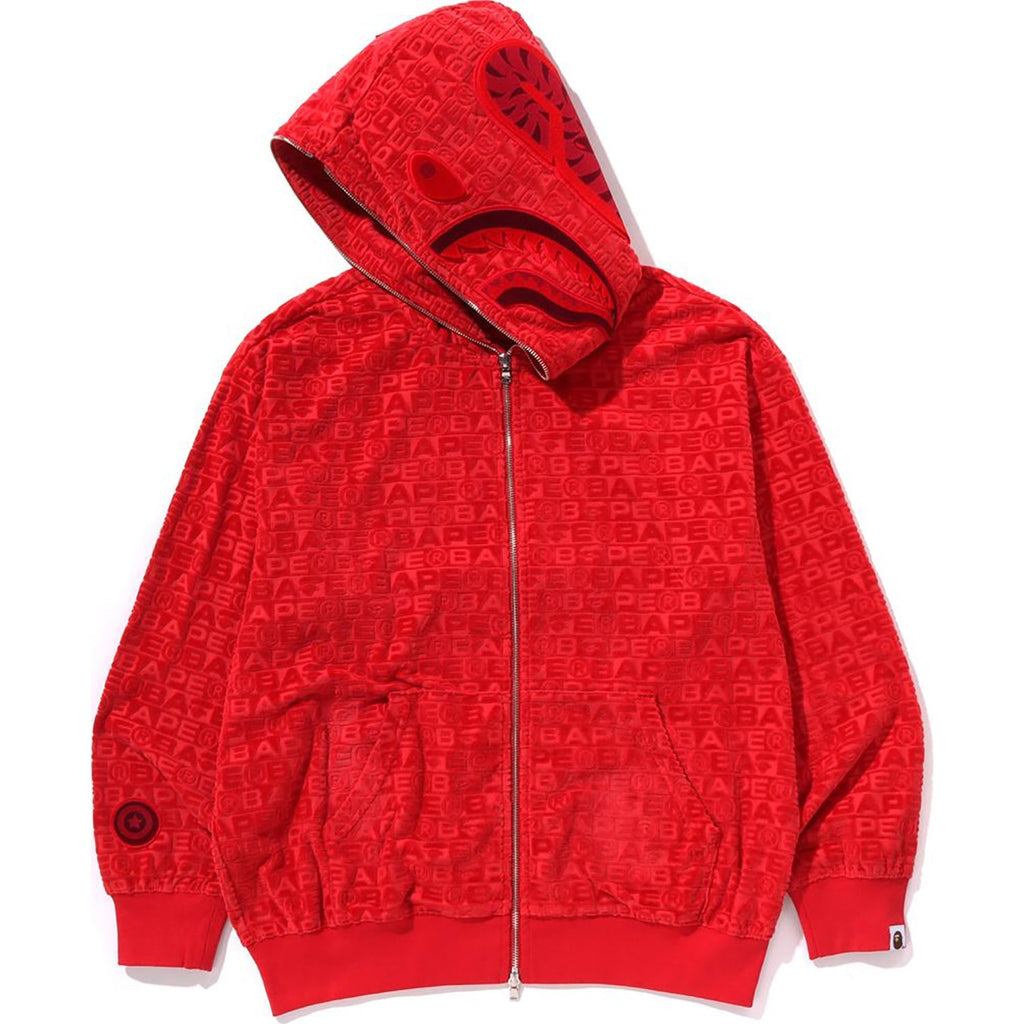BAPE LUX SPORT PATTERN SHARK RELAXED FIT FULL ZIP HOODIE MENS