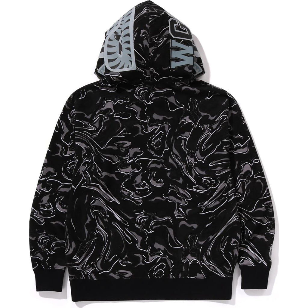 BAPE MARBLING CAMO SHARK RELAXED FIT FULL ZIP HOODIE MENS