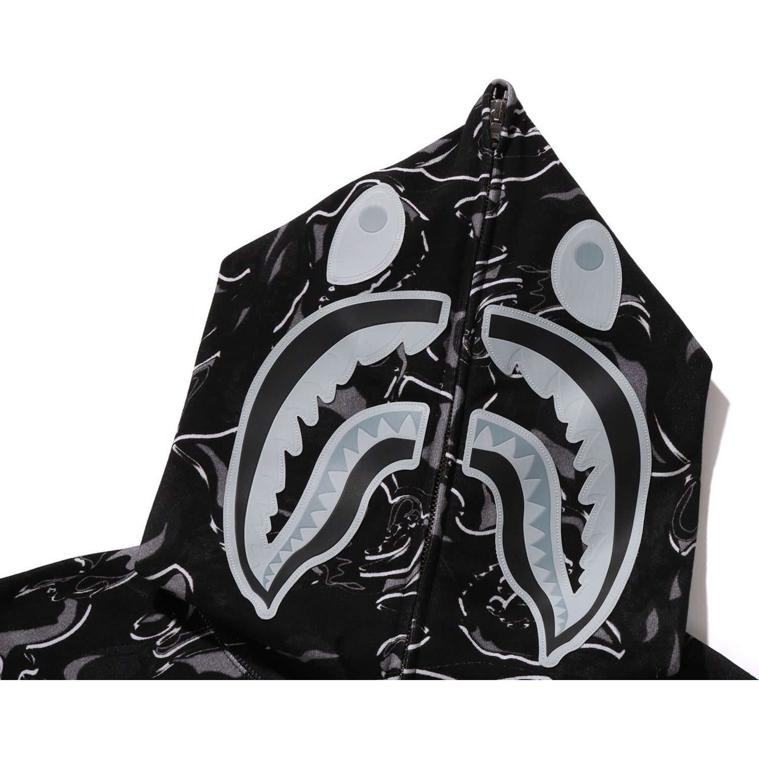 BAPE MARBLING CAMO SHARK RELAXED FIT FULL ZIP HOODIE MENS