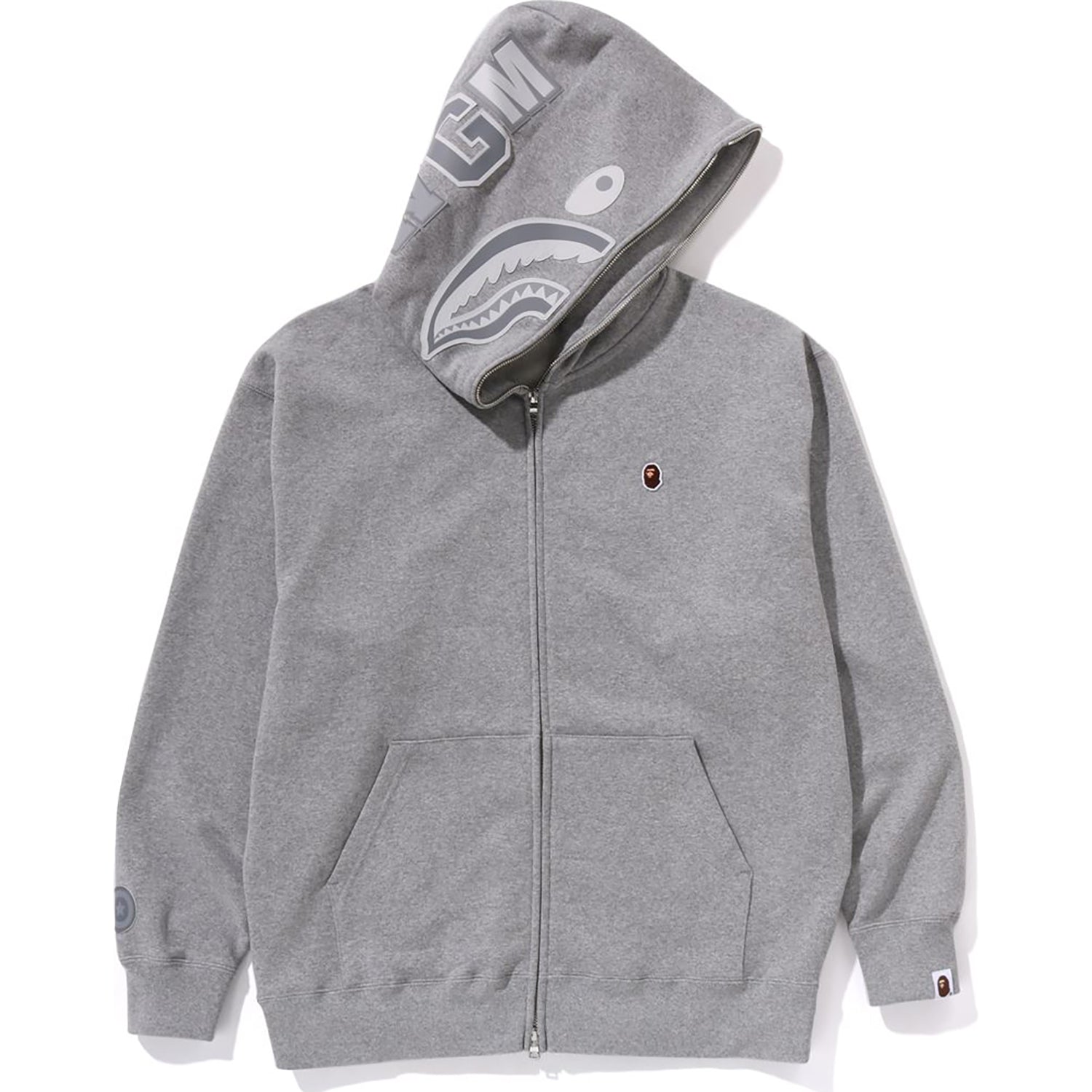 BAPE ONE POINT APE HEAD SHARK RELAXED FIT FULL ZIP HOODIE MENS