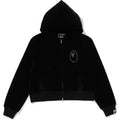BAPE CRYSTAL STONE APE HEAD VELOUR ZIP HOODIE LADIES