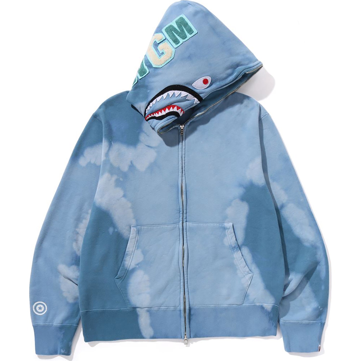 BAPE HAND DYE SHARK FULL ZIP HOODIE MENS