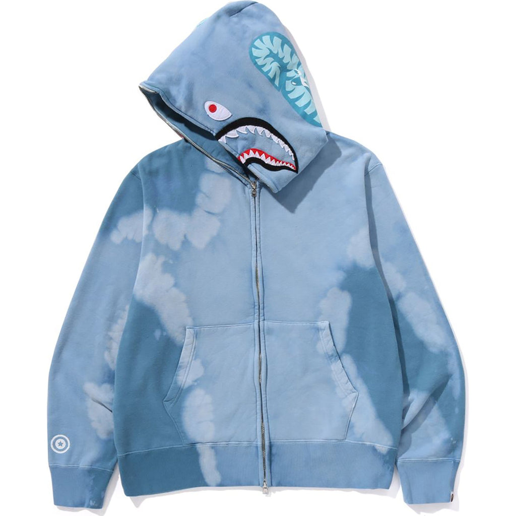 BAPE HAND DYE SHARK FULL ZIP HOODIE MENS