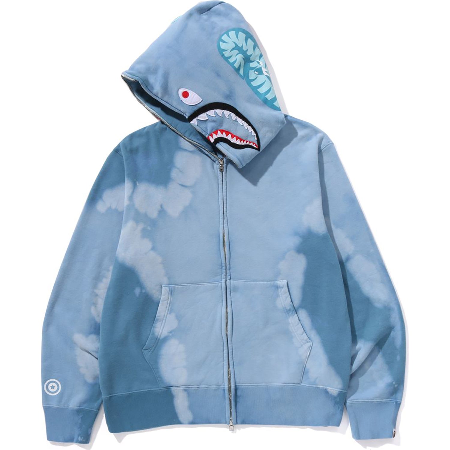 BAPE HAND DYE SHARK FULL ZIP HOODIE MENS