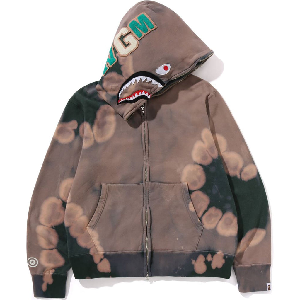 BAPE HAND DYE SHARK FULL ZIP HOODIE MENS