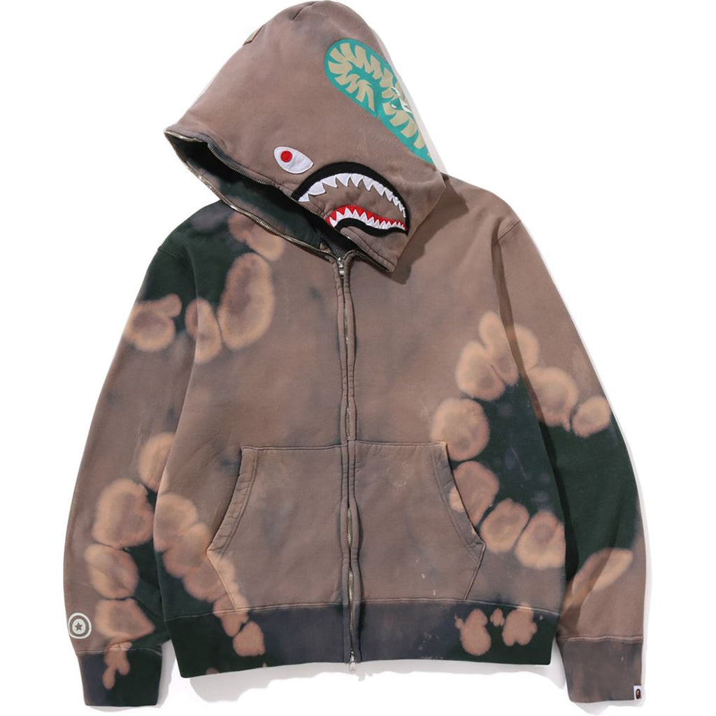 BAPE HAND DYE SHARK FULL ZIP HOODIE MENS