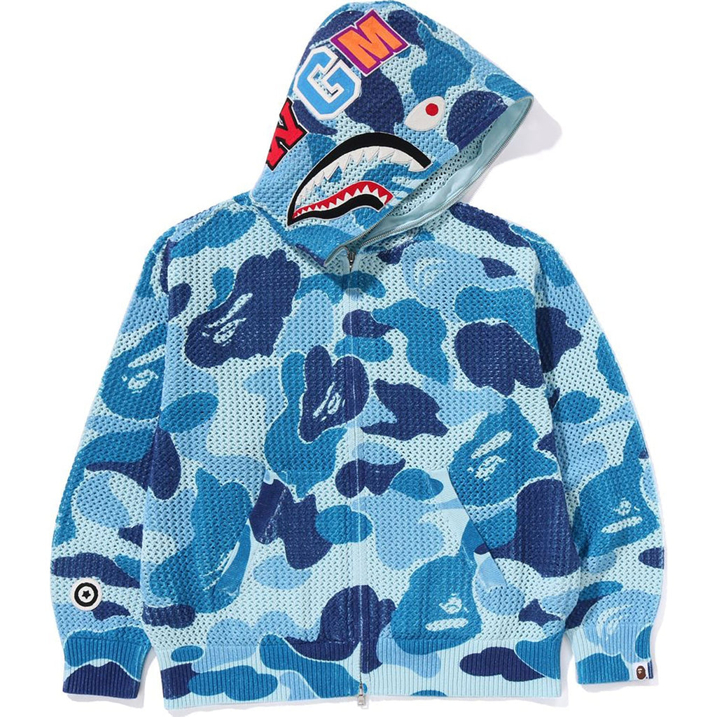 BAPE ABC CAMO CROCHET RELAXED FIT SHARK FULL ZIP HOODIE MENS