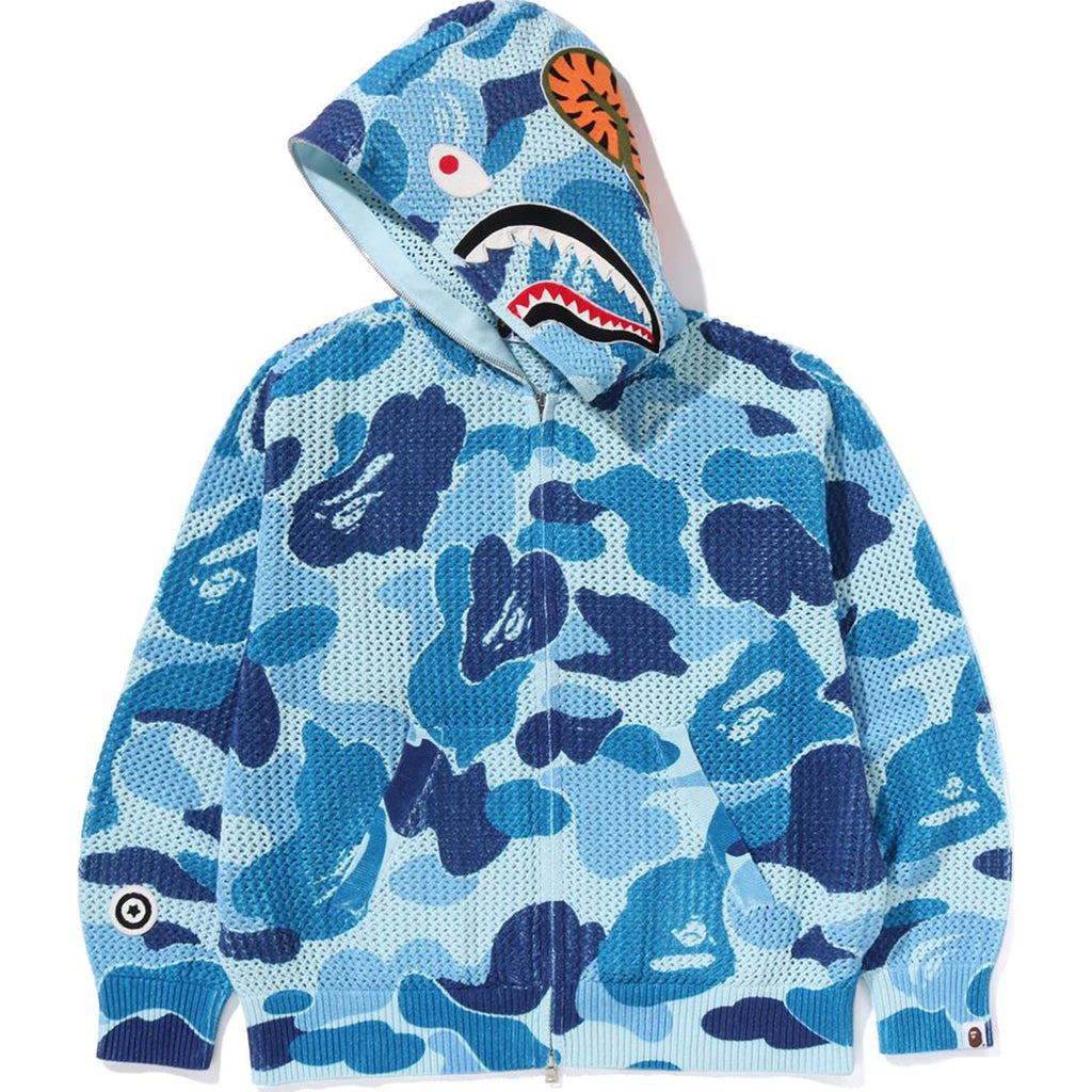 BAPE ABC CAMO CROCHET RELAXED FIT SHARK FULL ZIP HOODIE MENS