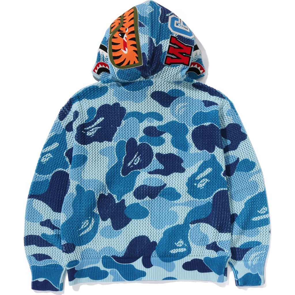 BAPE ABC CAMO CROCHET RELAXED FIT SHARK FULL ZIP HOODIE MENS