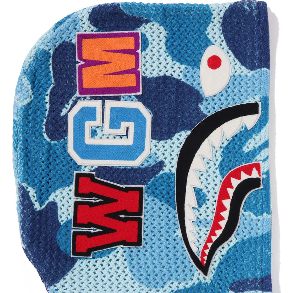 BAPE ABC CAMO CROCHET RELAXED FIT SHARK FULL ZIP HOODIE MENS