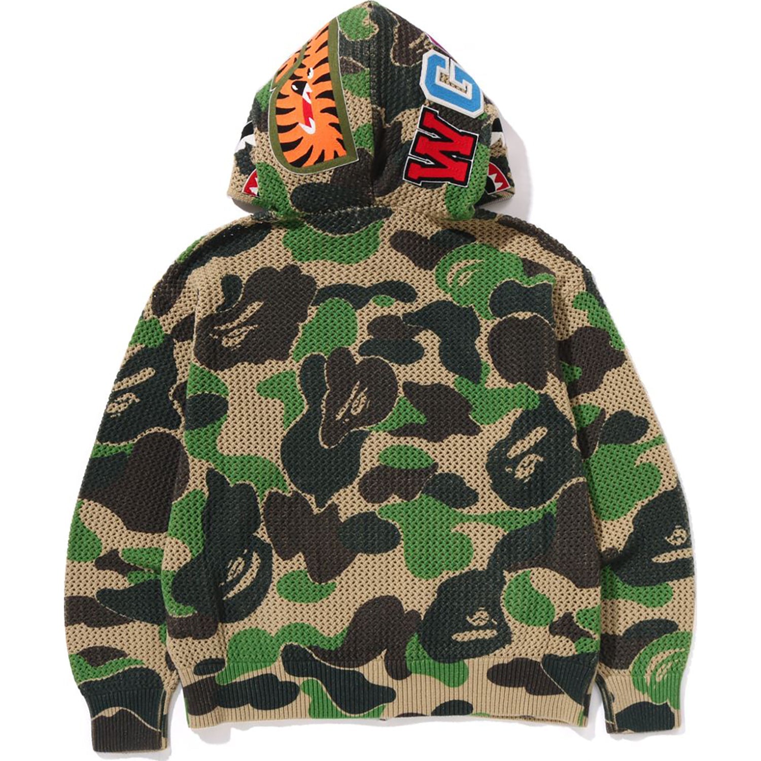 BAPE ABC CAMO CROCHET RELAXED FIT SHARK FULL ZIP HOODIE MENS