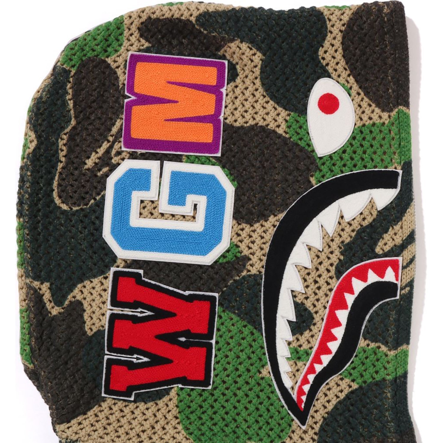 BAPE ABC CAMO CROCHET RELAXED FIT SHARK FULL ZIP HOODIE MENS