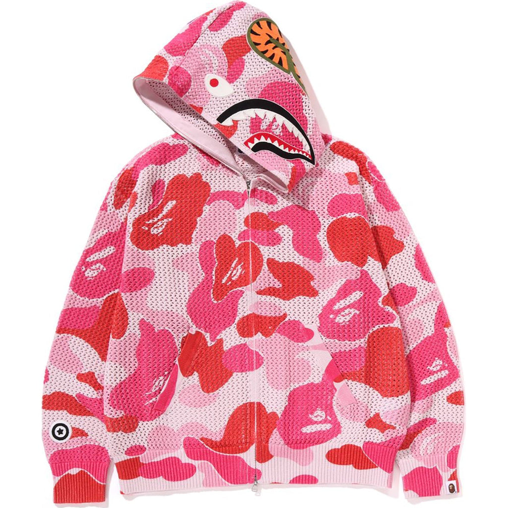 BAPE ABC CAMO CROCHET RELAXED FIT SHARK FULL ZIP HOODIE MENS