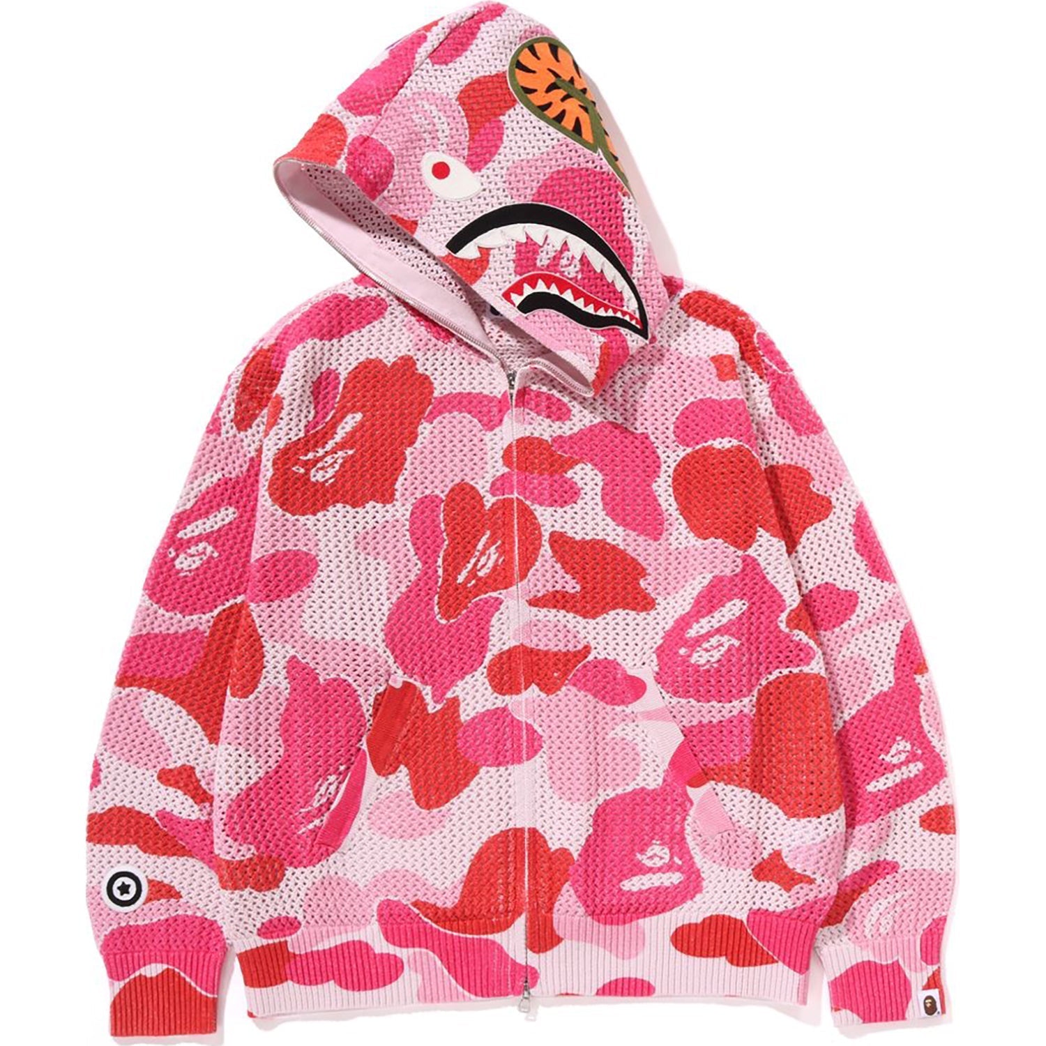 BAPE ABC CAMO CROCHET RELAXED FIT SHARK FULL ZIP HOODIE MENS