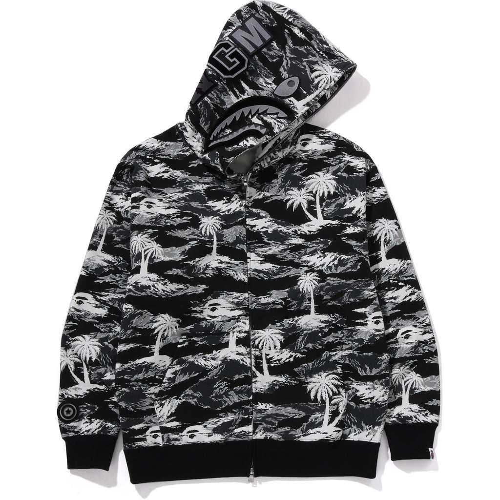 BAPE PALM TREE CAMO RELAXED FIT SHARK FULL ZIP HOODIE MENS