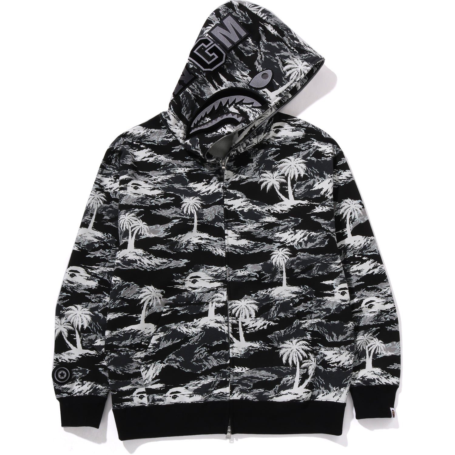 BAPE PALM TREE CAMO RELAXED FIT SHARK FULL ZIP HOODIE MENS