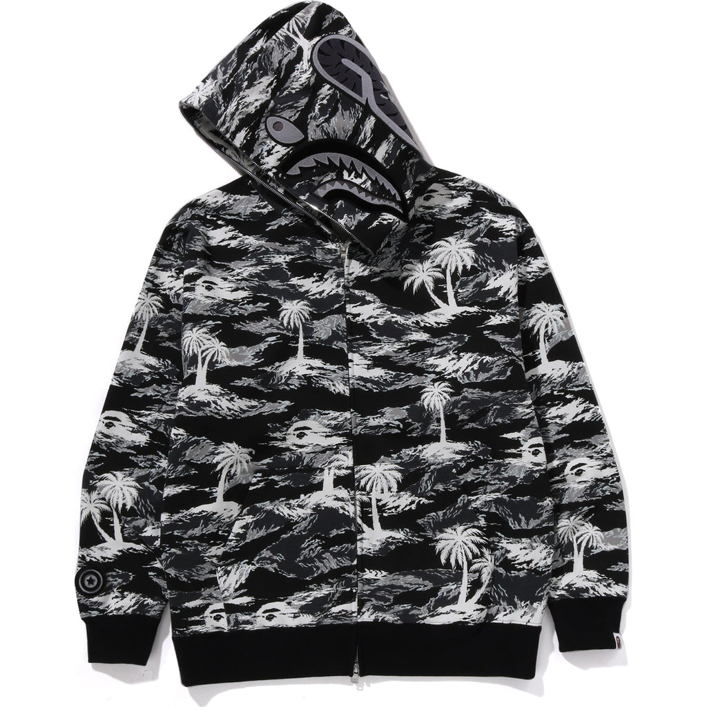 BAPE PALM TREE CAMO RELAXED FIT SHARK FULL ZIP HOODIE MENS