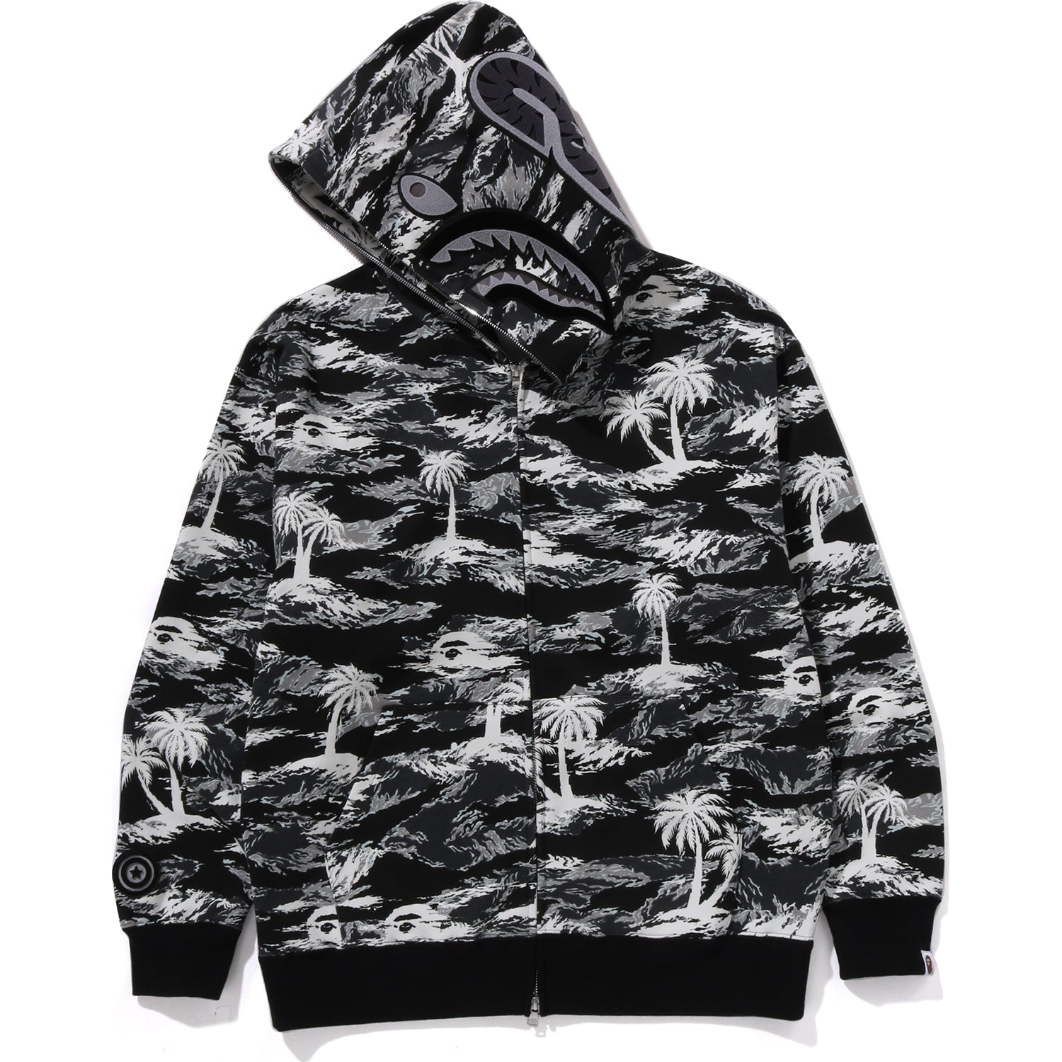 BAPE PALM TREE CAMO RELAXED FIT SHARK FULL ZIP HOODIE MENS
