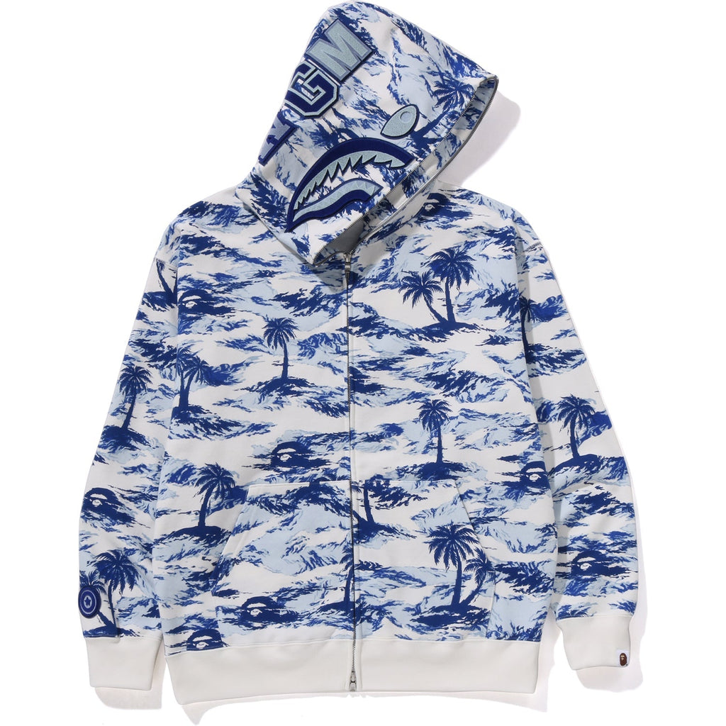 BAPE PALM TREE CAMO RELAXED FIT SHARK FULL ZIP HOODIE MENS