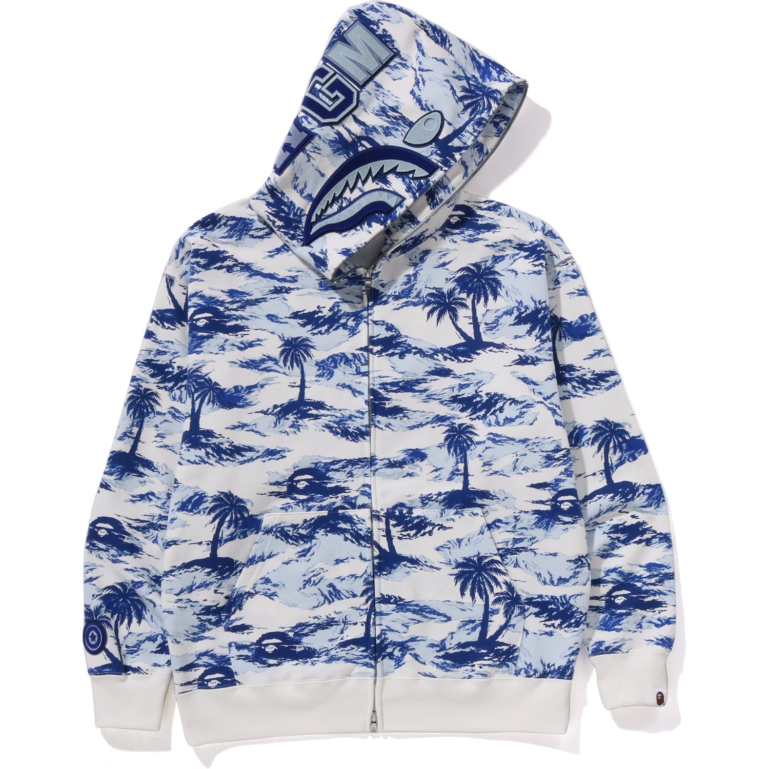 BAPE PALM TREE CAMO RELAXED FIT SHARK FULL ZIP HOODIE MENS
