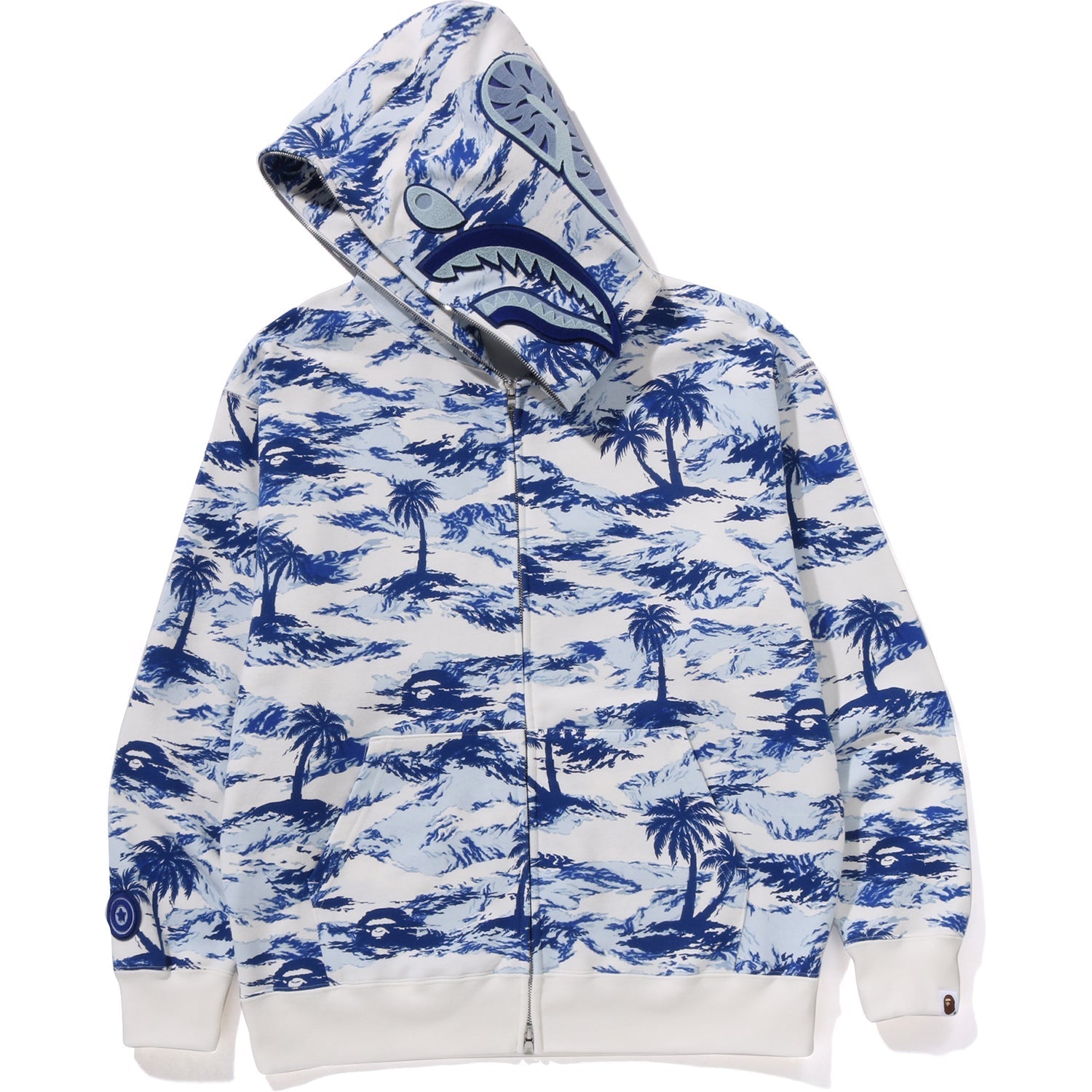 BAPE PALM TREE CAMO RELAXED FIT SHARK FULL ZIP HOODIE MENS