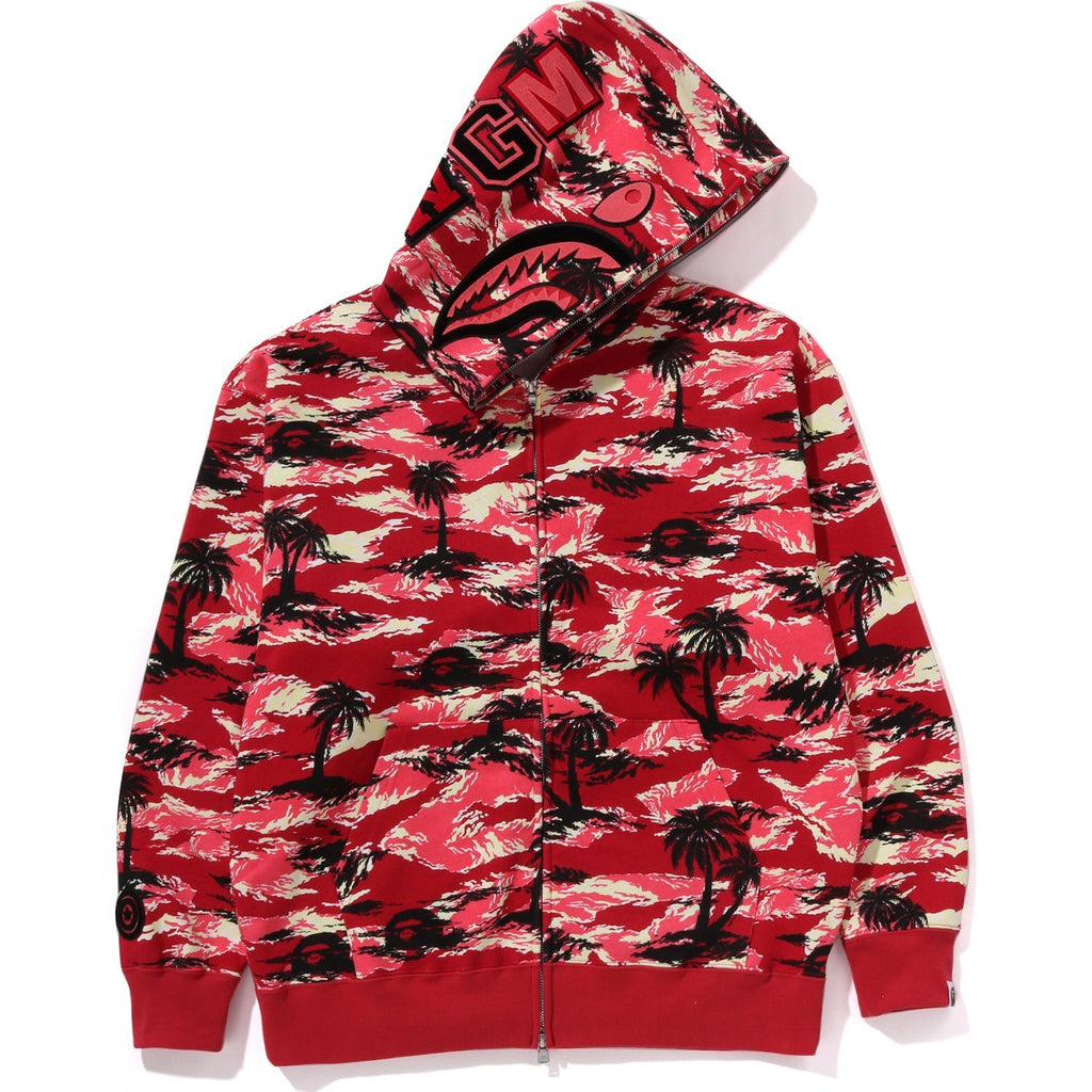 BAPE PALM TREE CAMO RELAXED FIT SHARK FULL ZIP HOODIE MENS