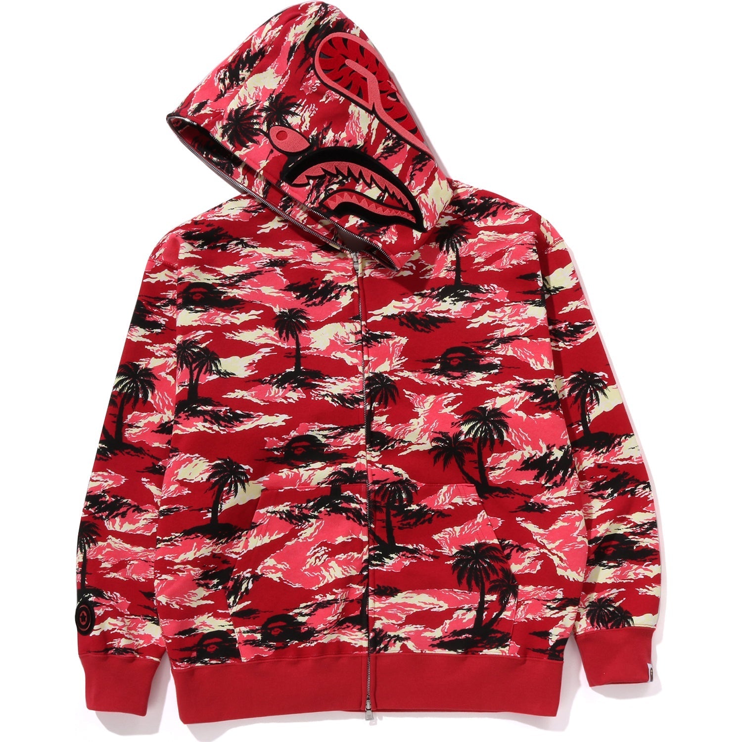 BAPE PALM TREE CAMO RELAXED FIT SHARK FULL ZIP HOODIE MENS