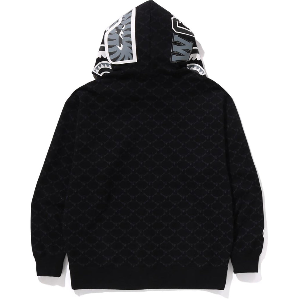 BAPE COLLEGE MONOGRAM RELAXED FIT SHARK FULL ZIP HOODIE MENS