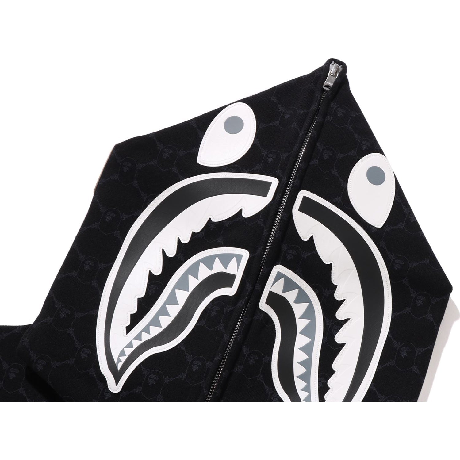 BAPE COLLEGE MONOGRAM RELAXED FIT SHARK FULL ZIP HOODIE MENS