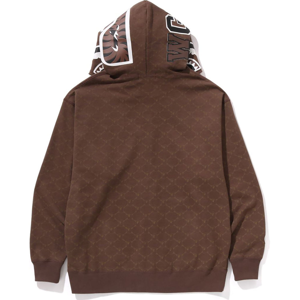 BAPE COLLEGE MONOGRAM RELAXED FIT SHARK FULL ZIP HOODIE MENS