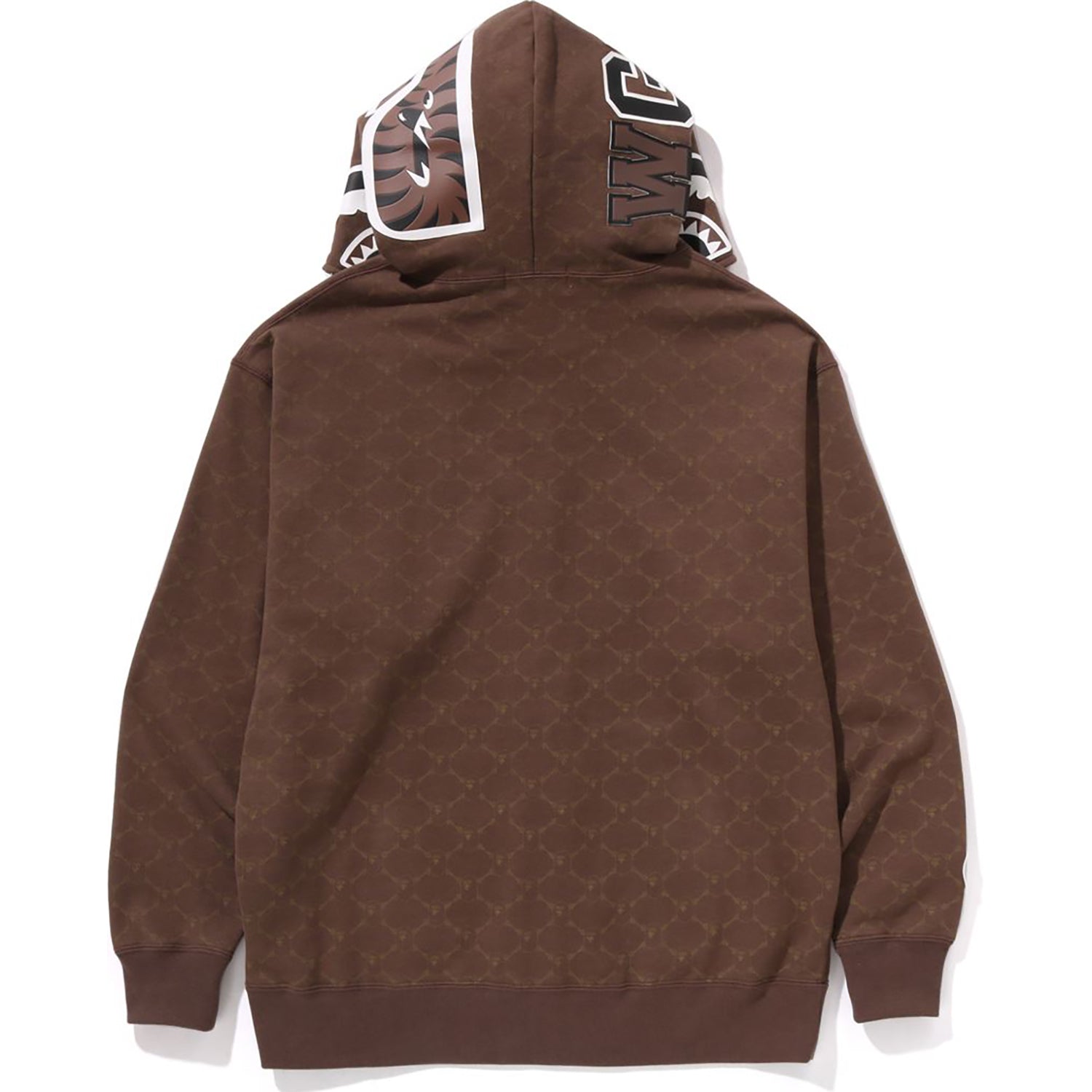 BAPE COLLEGE MONOGRAM RELAXED FIT SHARK FULL ZIP HOODIE MENS